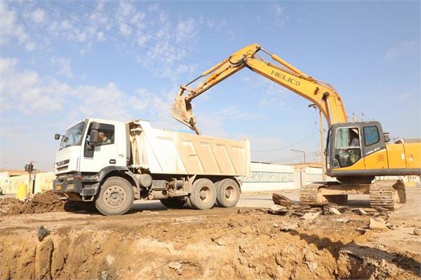 روند اجرایی پروژه فاضلاب اهواز در خیابان معرفت