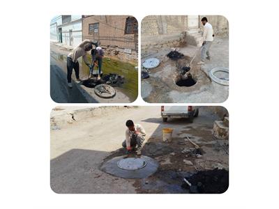 عملیات همسطح سازی و لایروبی فاضلاب در سوسنگرد