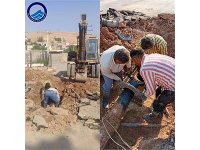 رفع افت فشار آب و ترمیم خط آبرسانی محله "نفتک" مسجدسلیمان