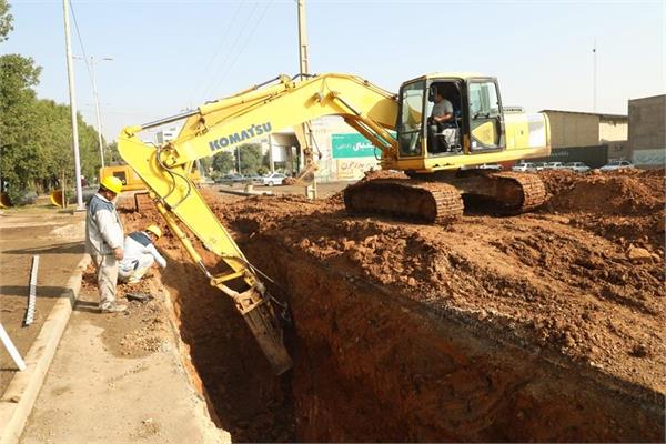 اجرایی پروژه فاضلاب اهواز در منطقه بلوار سبلان شمالی