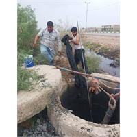 لایروبی اضطراری خط خروجی ایستگاه ۱۳ فاضلاب درسوسنگرد