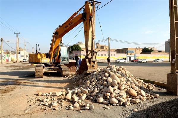 روند اجرایی پروژه فاضلاب اهواز در خیابان معرفت