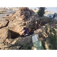 رفع ریزش خط فاضلاب در محدوده ایستگاه ۷ آبادان
