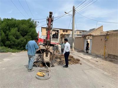اتصال ۱۱ خانوار خرمشهری به شبکه فاضلاب با اجرای ۳۰ متر خط جدید