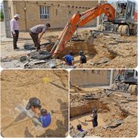 خط اصلی انتقال آب خیابان شهید وتری بهبهان تعمیر شد