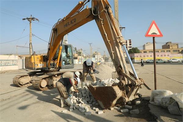 روند اجرایی پروژه فاضلاب اهواز در خیابان معرفت