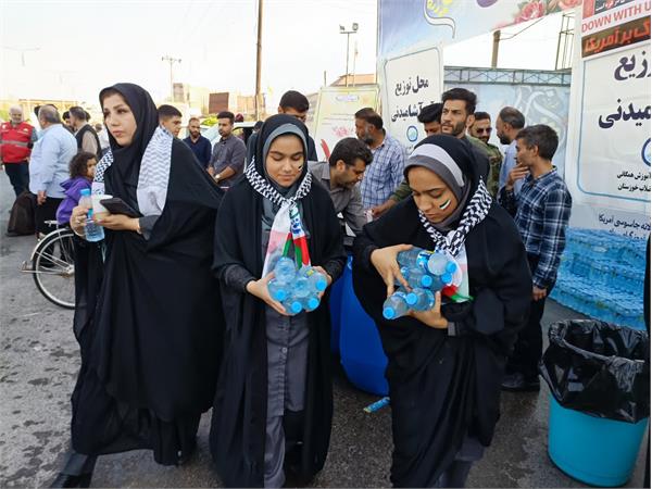 حضور کارکنان شرکت آبفا خوزستان در راهپیمایی یوم الله 13 آبان