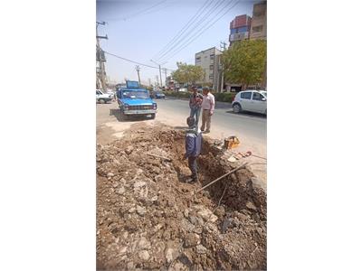ترمیم خط اصلی آبرسانی مسجدسلیمان پس از ۴ ساعت عملیات فشرده