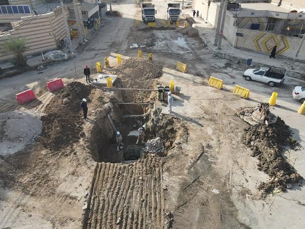 اجرای پروژه فاضلاب اهواز در منطقه ملی راه