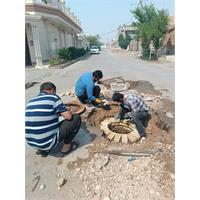 همسطح‌سازی منهول‌های فاضلاب در سوسنگرد