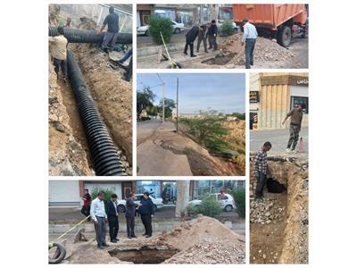 اجرای عملیات خط انحرافی آب‌های سطحی در شوشتر